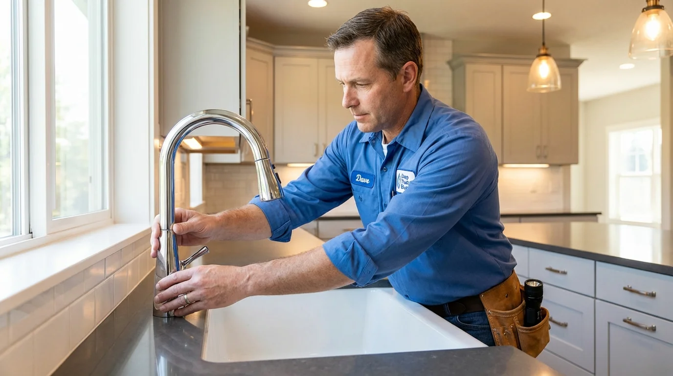 Kitchen faucet installation by Johns Plumbing LLC in Oskaloosa